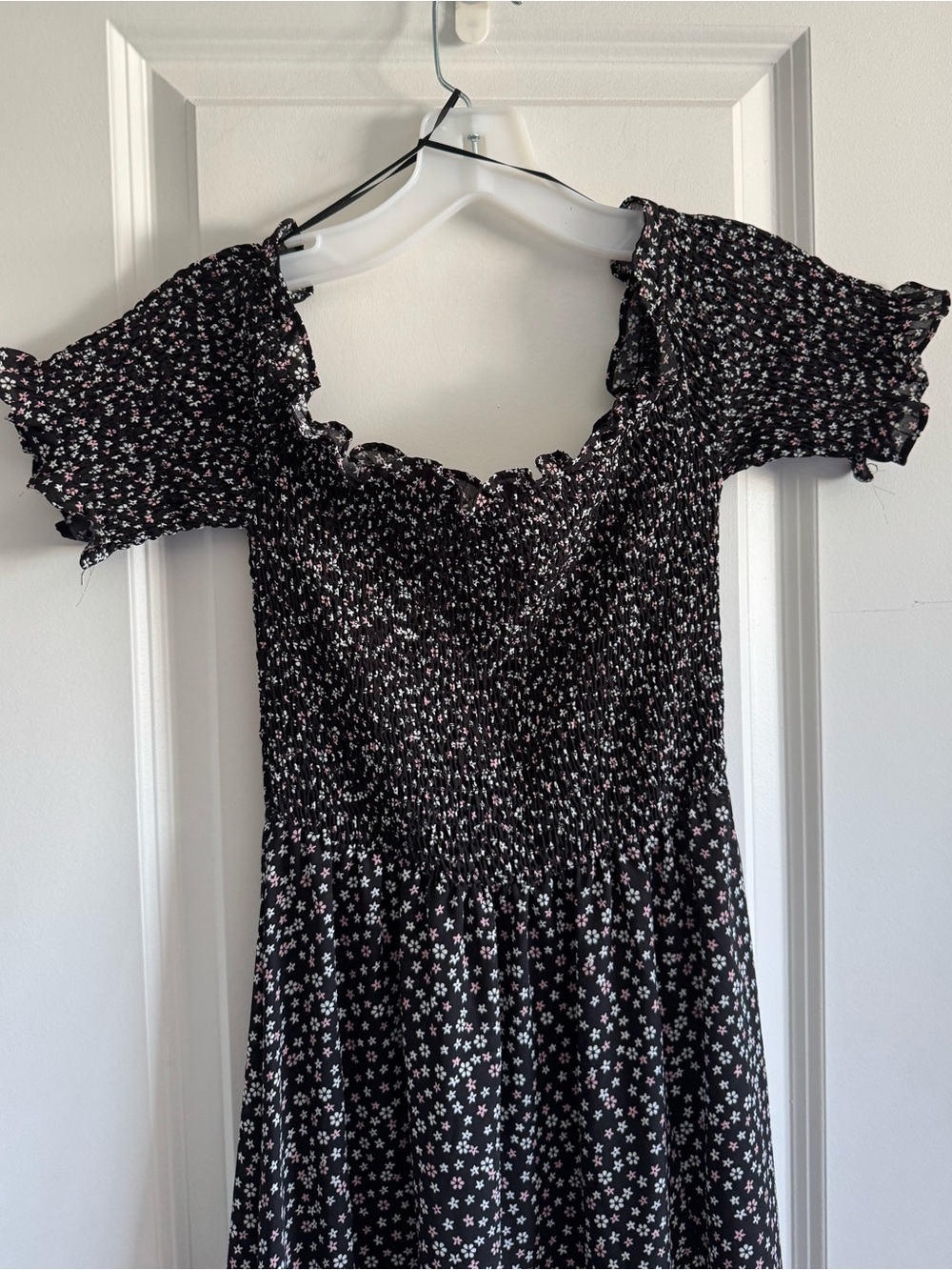 Blue Rain Black Floral Off-Shoulder Maxi Dress with Side Slit - Picture 6 of 10